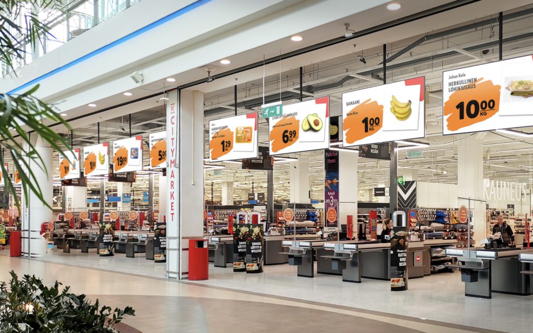 K-Citymarket Jumbo: Mainosnäyttöjen keskitetty hallinta ja Sync Play -ominaisuus