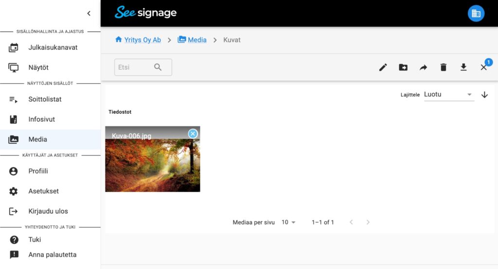 Käyttöliittymän yleiskuva