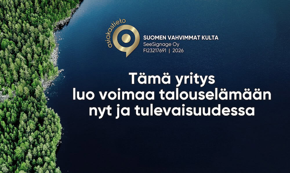 SeeSignagelle Suomen Vahvimmat Kulta -sertifikaatti